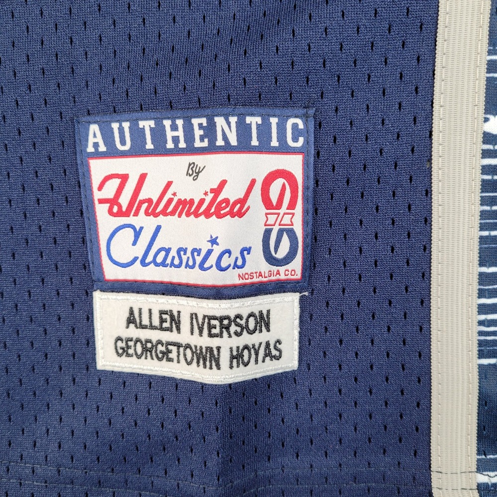 Allen‎ Iverson Georgetown Hoyas Basketball Jersey Med Navy Unlimited Classics - Picture 2 of 7